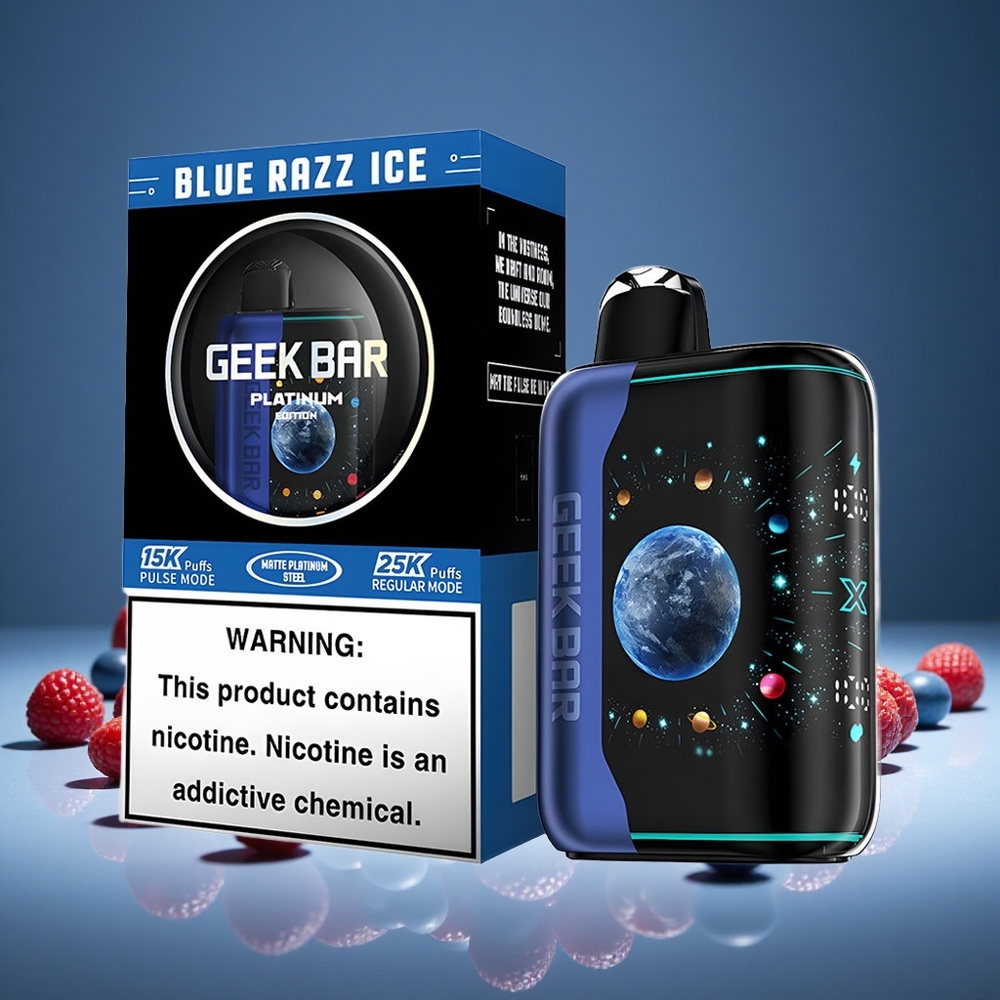 GEEK BAR Platinum 25000 Puffs Blue Razz Ice 20ml E-liquid 2% Nicotine Dual Mesh