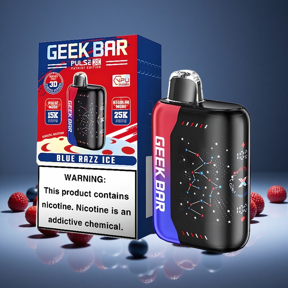Geek Bar Pulse X 25000 Puffs Patriot Edition 18ml E-liquid Dual Mesh Coil USB-C