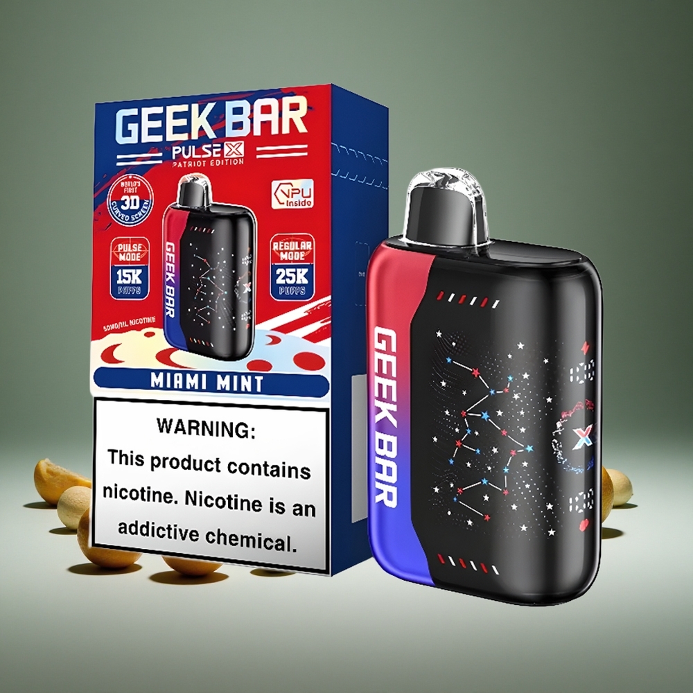 Geek Bar Pulse X 25000 Puffs Patriot Edition 18ml E-liquid Dual Mesh Coil USB-C