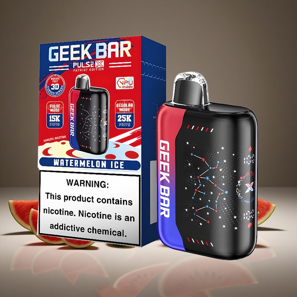 Geek Bar Pulse X 25000 Puffs Patriot Edition 18ml E-liquid Dual Mesh Coil USB-C