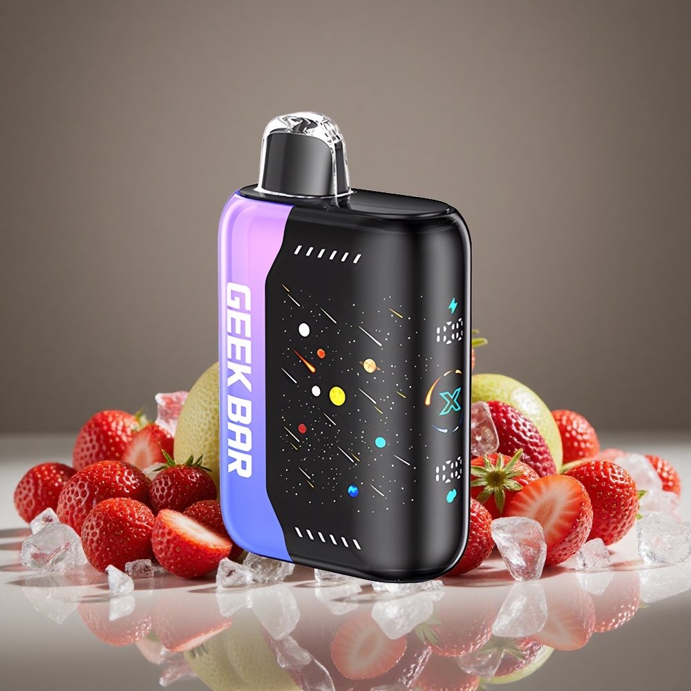 GEEK BAR Pulse X 42K Puffs Strawberry Kiwi Ice Meteor Edition 820mAh Battery Fast-Charging Dual Mesh Coil