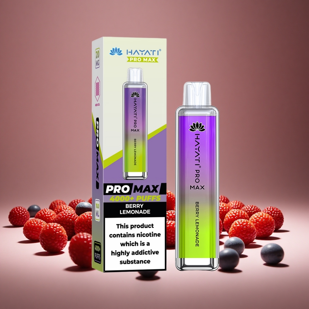 Hayati Pro Max 4000 Puffs Berry Lemonade Rechargeable 2%/5% Nicotine 1400mAh Battery Dual Mesh