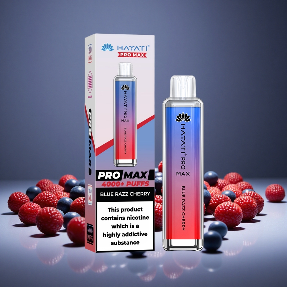 Hayati Pro Max 4000 Puffs Blue Razz Cherry Disposable Vape with 1400mAh Battery & Dual 1.1 Ohm Mesh Coil