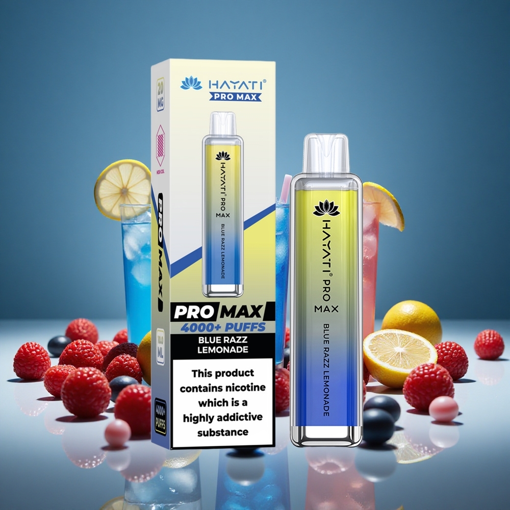 Hayati Pro Max 4000 Puffs Blue Razz Lemonade 2%/5% Nicotine 1400mAh Battery Rechargeable