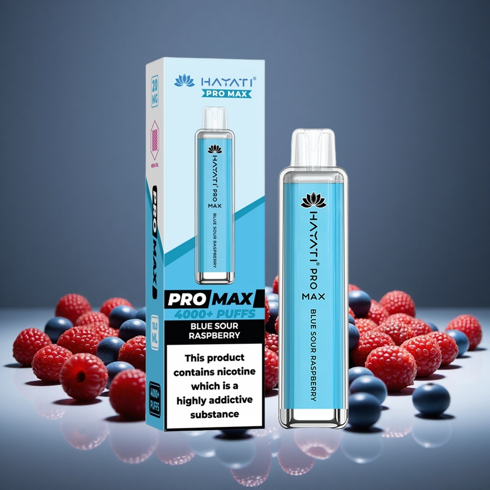 Hayati Pro Max 4000 Puffs Blue Sour Raspberry Disposable Vape 1400mAh Battery Rechargeable