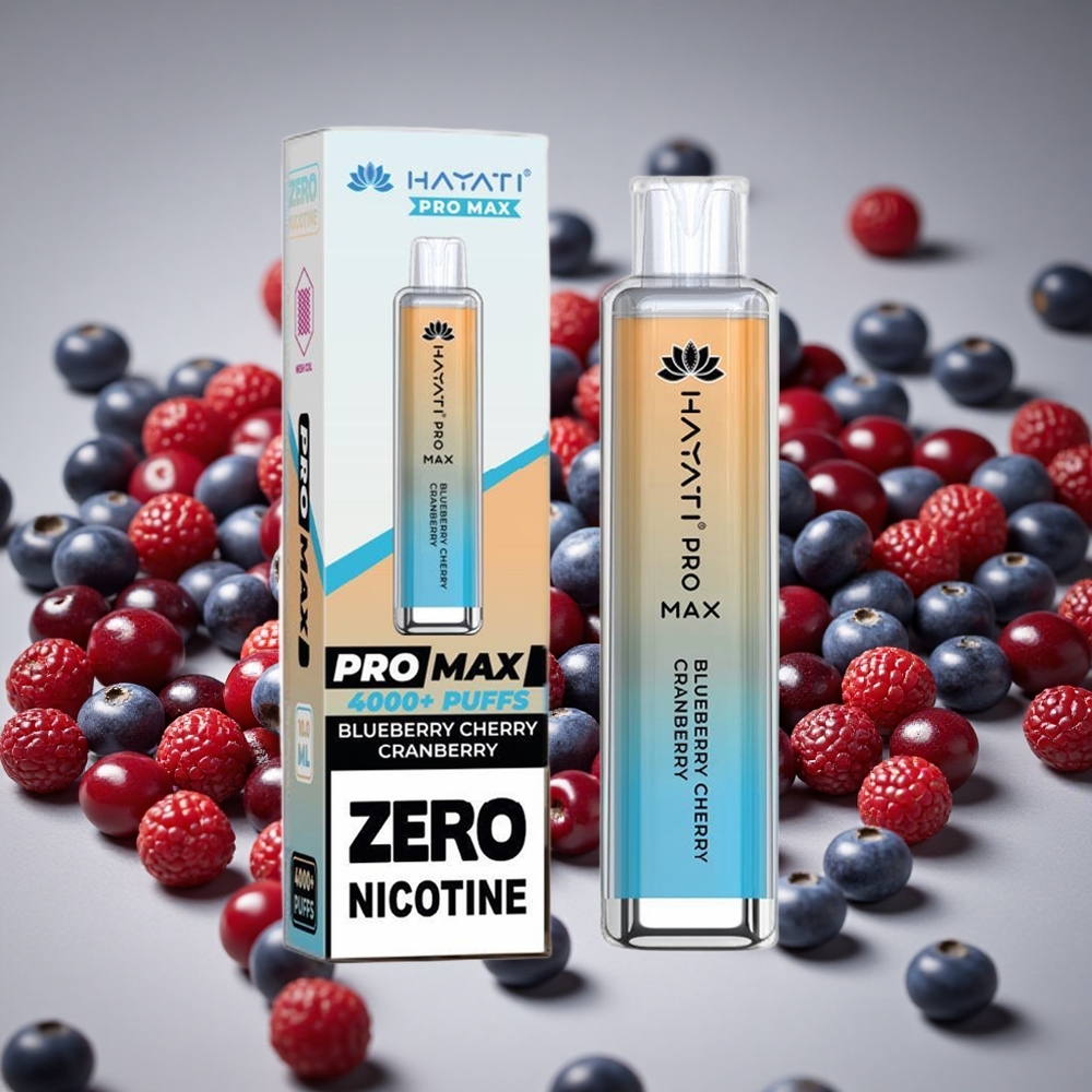 Hayati Pro Max 4000 Puffs Blueberry Cherry Cranberry 2%/5% Nicotine 1400mAh Battery Rechargeable