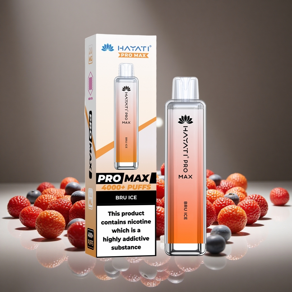 Hayati Pro Max 4000 Puffs Bru Ice Disposable Vape 1400mAh Battery 2ml E-liquid/10ml E-liquid TPD