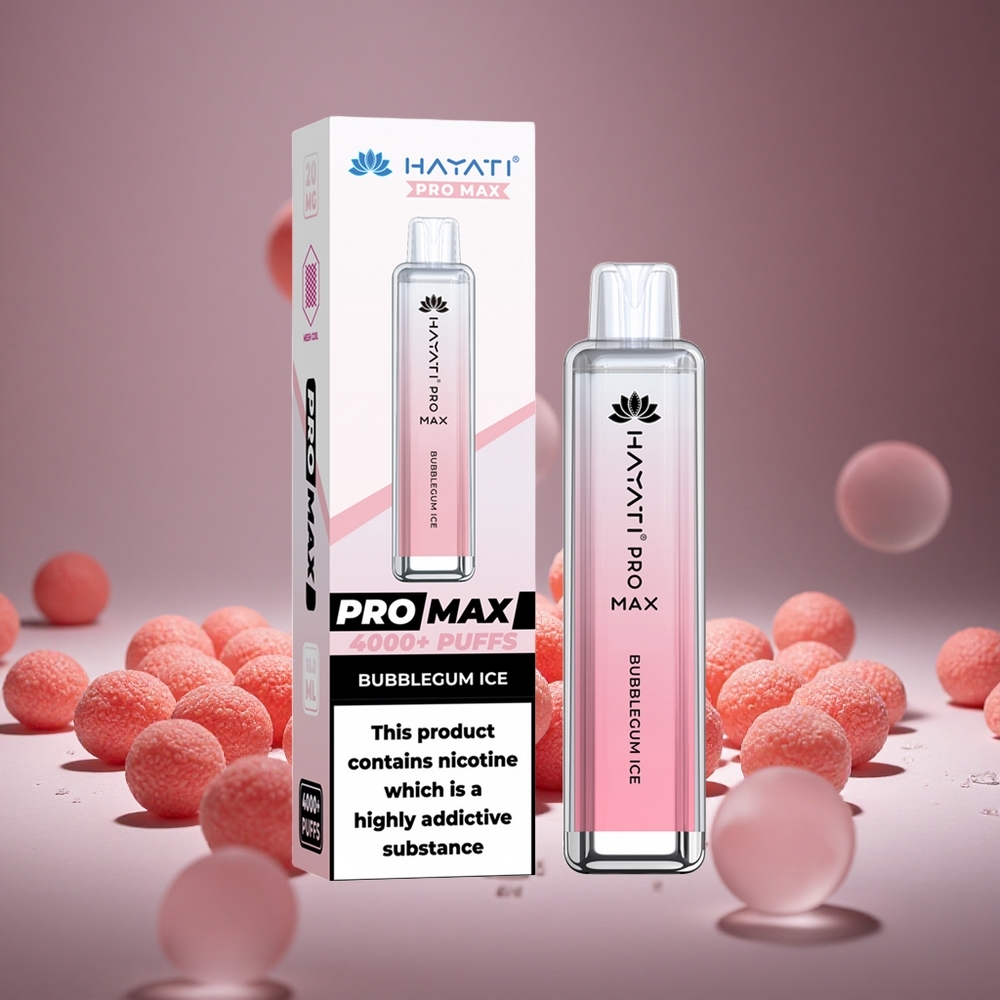 Hayati Pro Max 4000 Puffs Bubblegum Ice Disposable Vape 2ml E-liquid 10ml E-liquid 2%/5% Nicotine 1400mAh Battery