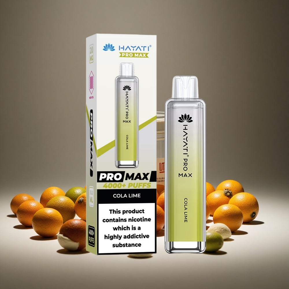 Hayati Pro Max 4000 Puffs Cola Lime Disposable Vape 1400mAh Battery 2%/5% Nicotine