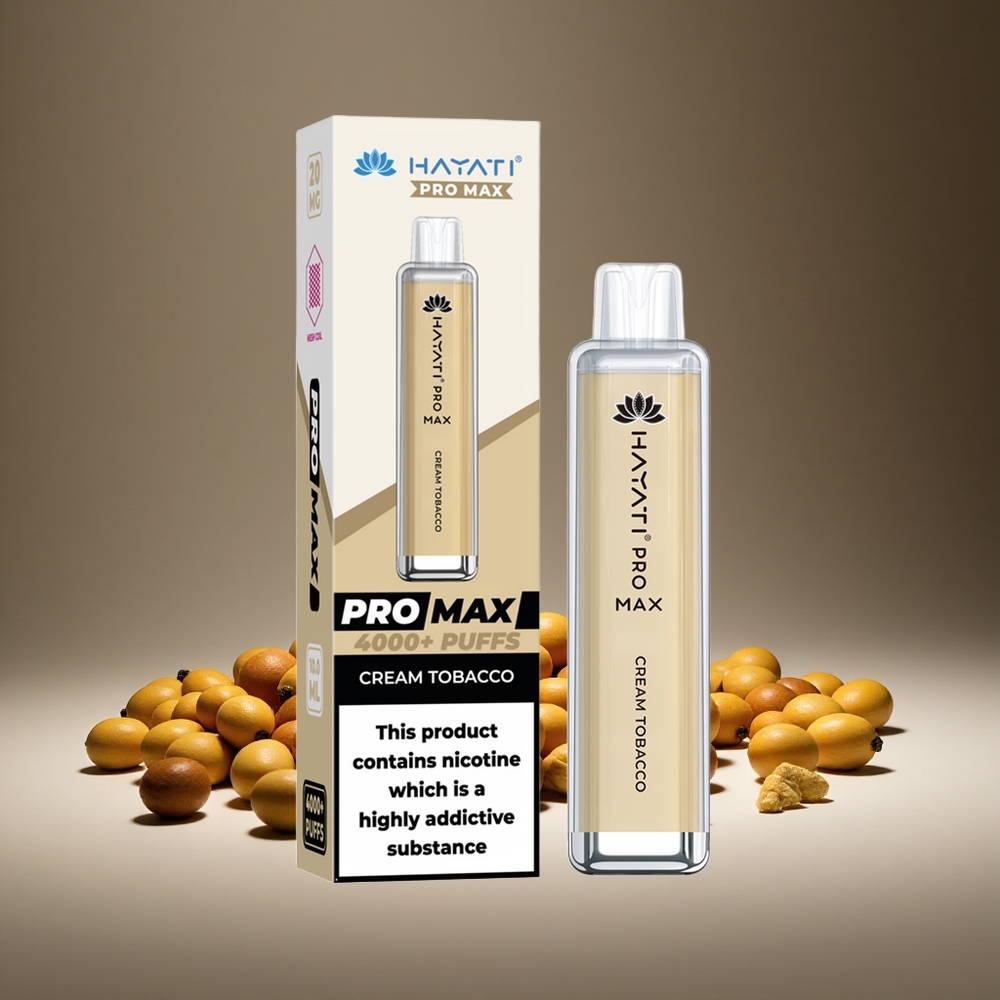 Hayati Pro Max 4000 Puffs Cream Tobacco Disposable Vape 1400mAh Battery Rechargeable