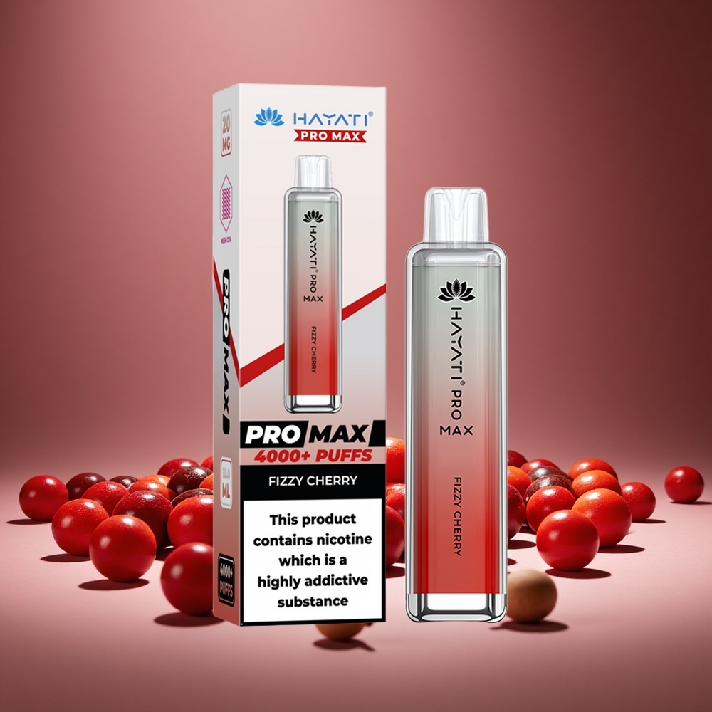 Hayati Pro Max 4000 Puffs Fizzy Cherry Disposable Vape 2%/5% Nicotine 1400mAh Battery
