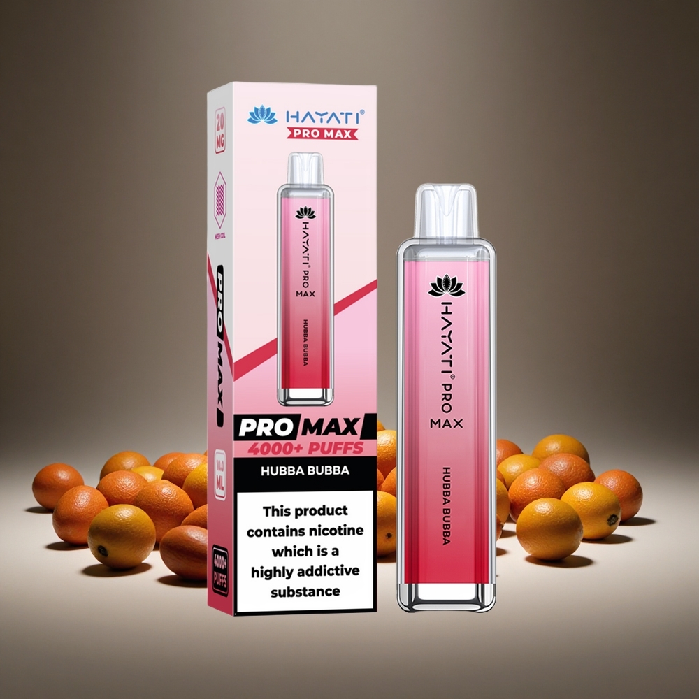 Hayati Pro Max 4000 Puffs Hubba Bubba 2%/5% Nicotine Rechargeable 1400mAh Battery