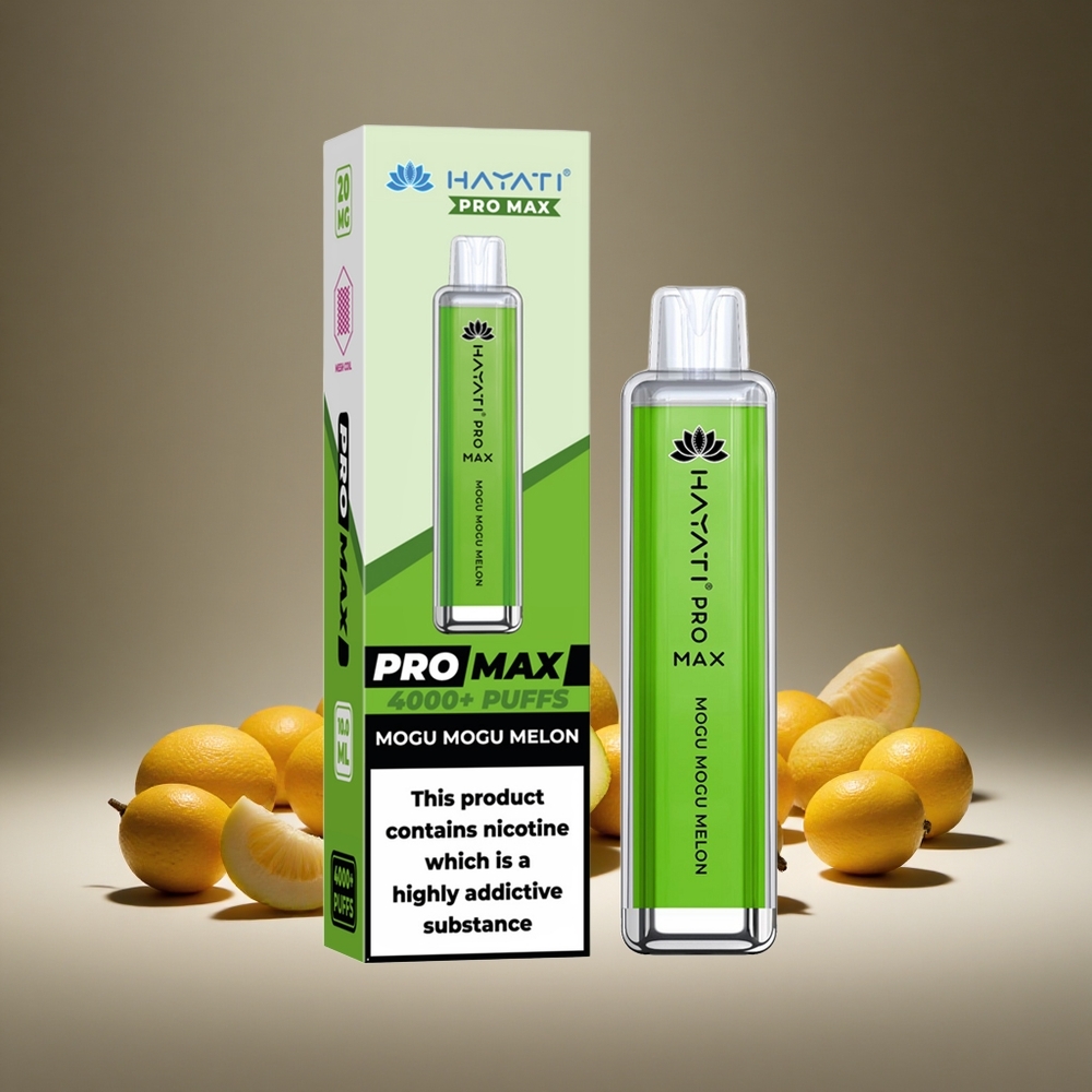Hayati Pro Max 4000 Puffs Mogu Mogu Melon Disposable Vape 2%/5% Nicotine 1400mAh Battery