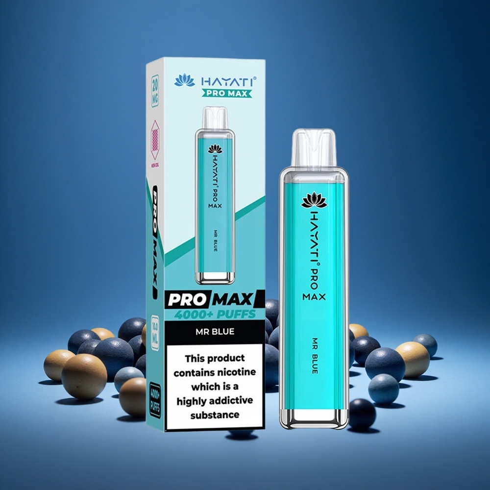 Hayati Pro Max 4000 Puffs Mr Blue Disposable Vape 2%/5% Nicotine 1400mAh Battery