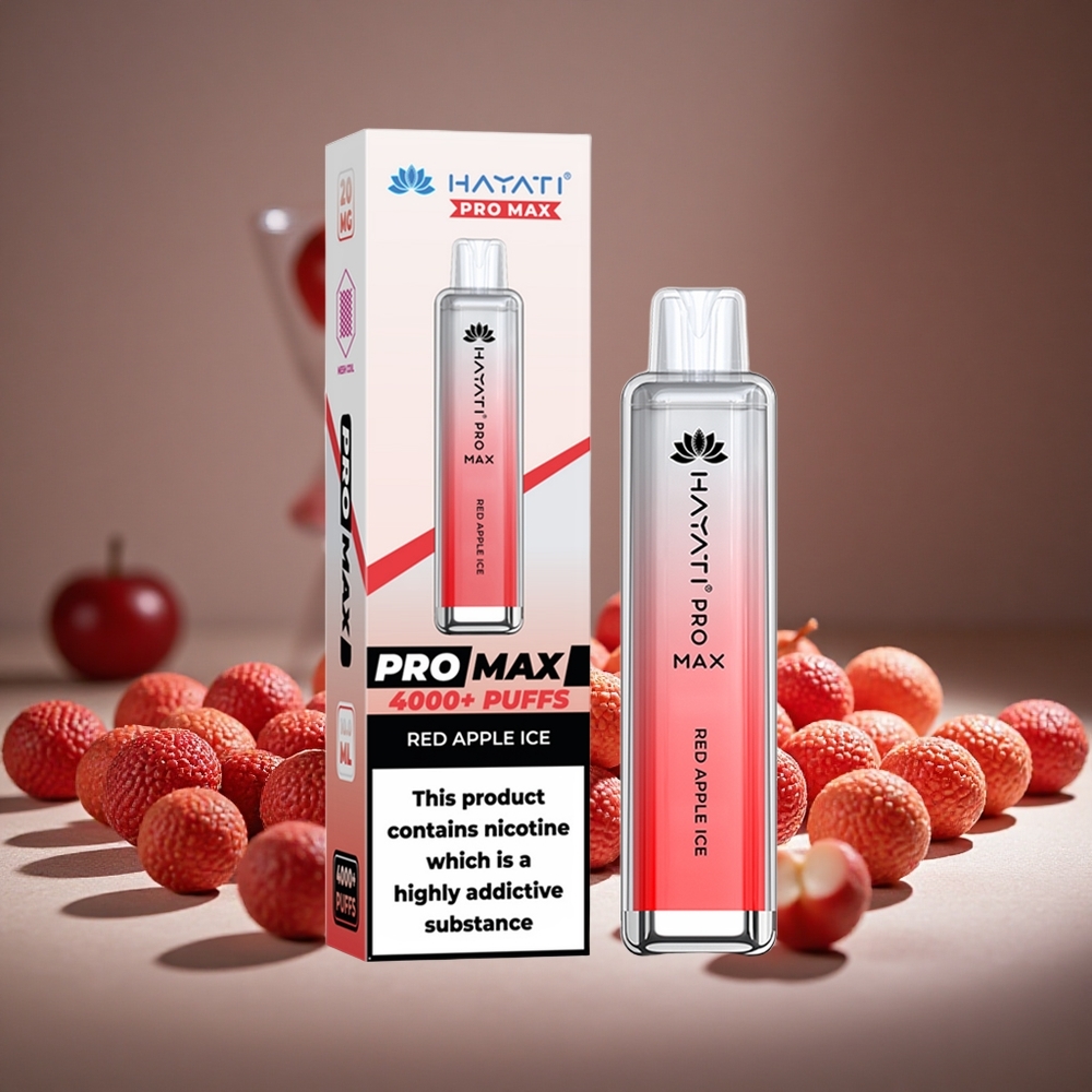 Hayati Pro Max 4000 Puffs Red Apple Ice Disposable Vape 1400mAh Battery Rechargeable
