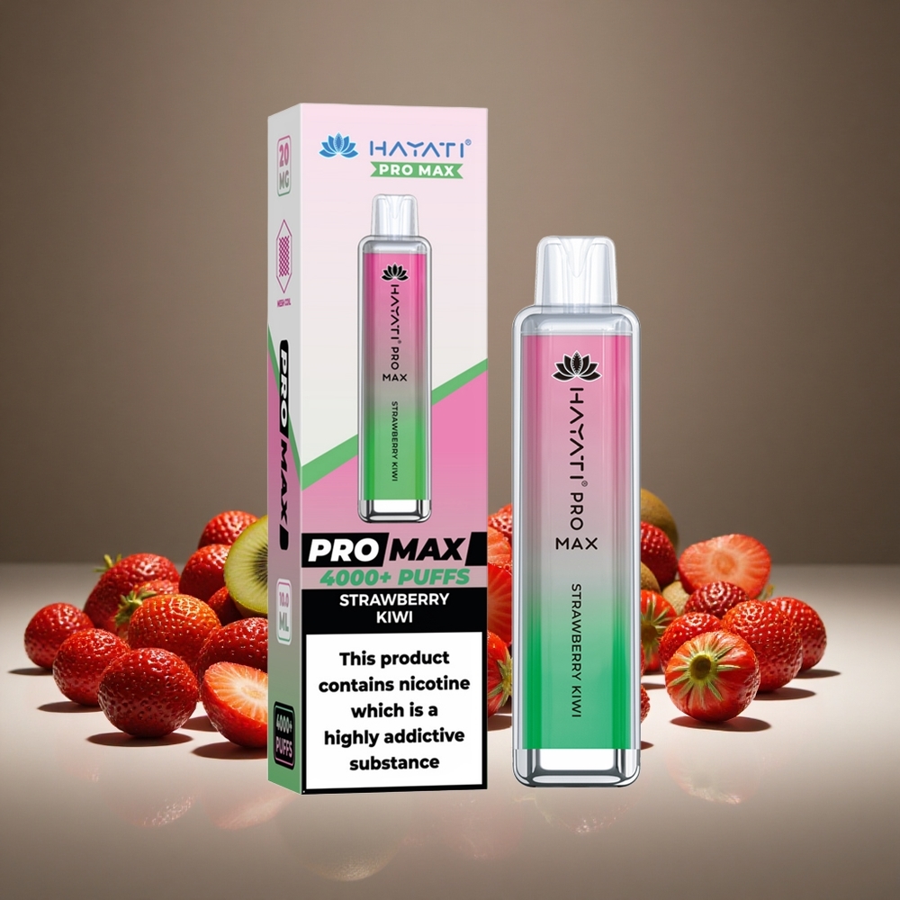Hayati Pro Max 4000 Puffs Strawberry Kiwi 2%/5% Nicotine Rechargeable 1400mAh Battery