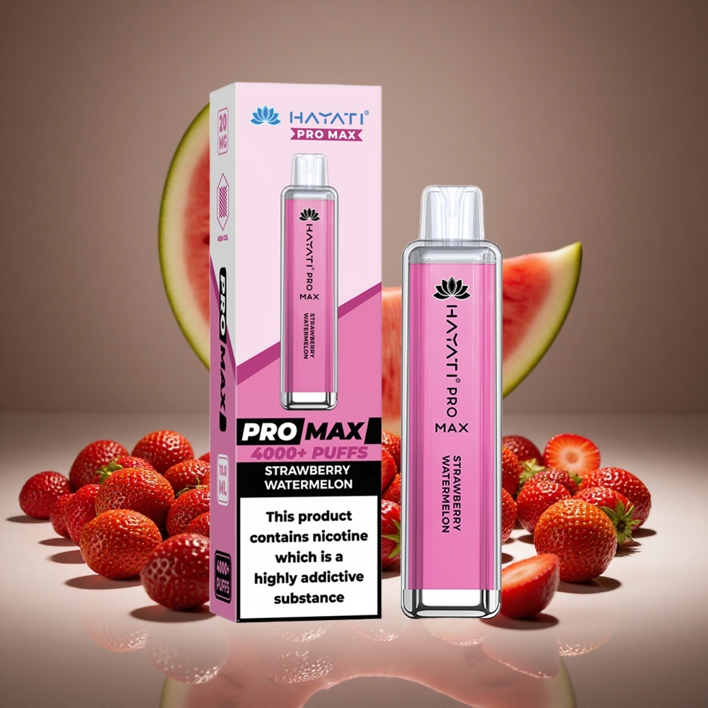 Hayati Pro Max 4000 Puffs Strawberry Watermelon Disposable Vape 2%/5% Nicotine 1400mAh Battery