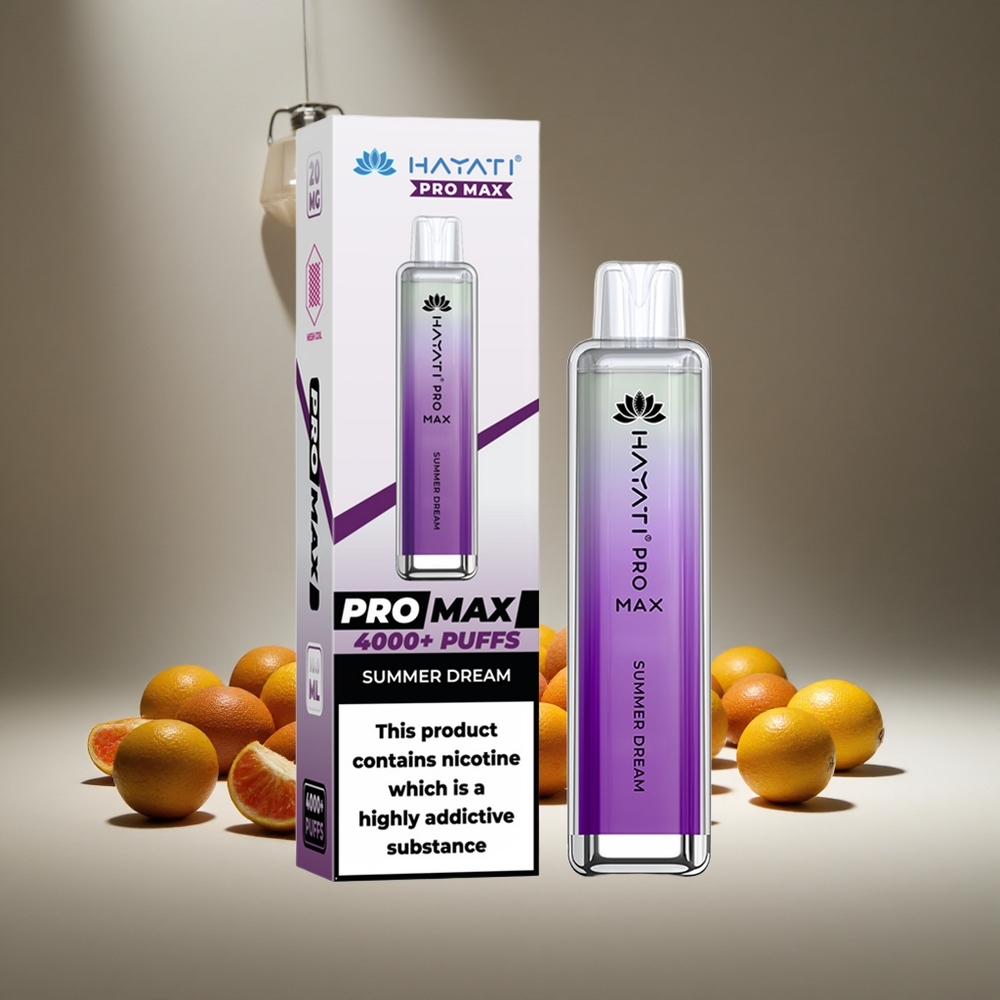 Hayati Pro Max 4000 Puffs Summer Dream Disposable Vape 2ml E-liquid 10ml E-liquid Refill 1400mAh Battery Rechargeable