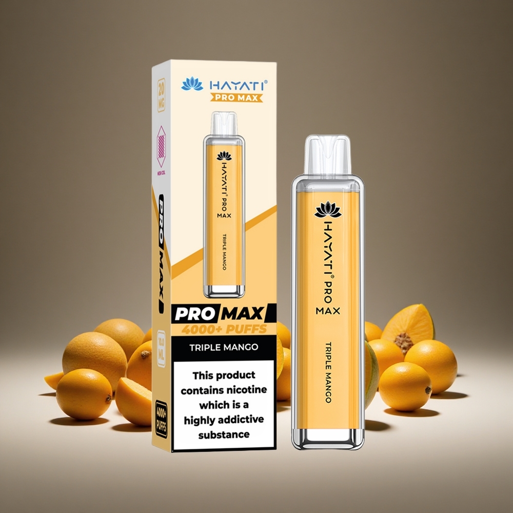 Hayati Pro Max 4000 Puffs Triple Mango Disposable Vape 2%/5% Nicotine 1400mAh Battery