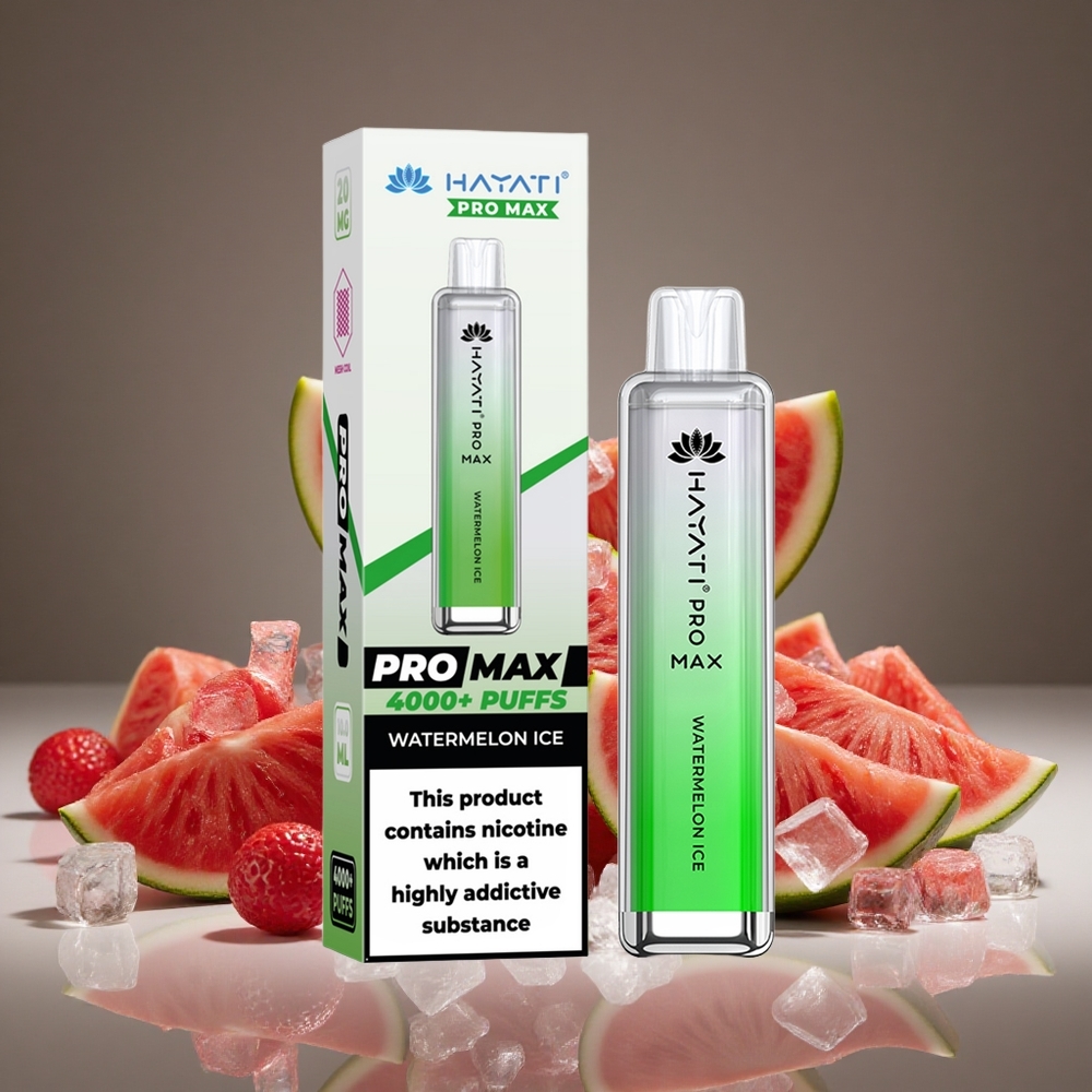 Hayati Pro Max 4000 Puffs Watermelon Ice Disposable Vape 1400mAh Battery Rechargeable 2%/5% Nicotine