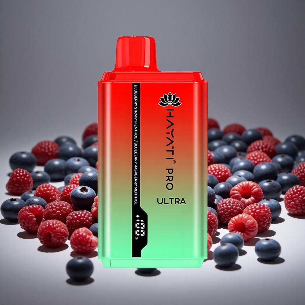 Hayati Pro Ultra 15000 Puffs Blueberny Straw Menthol 2 12ml E-liquid 2% Nicotine 49 Flavors