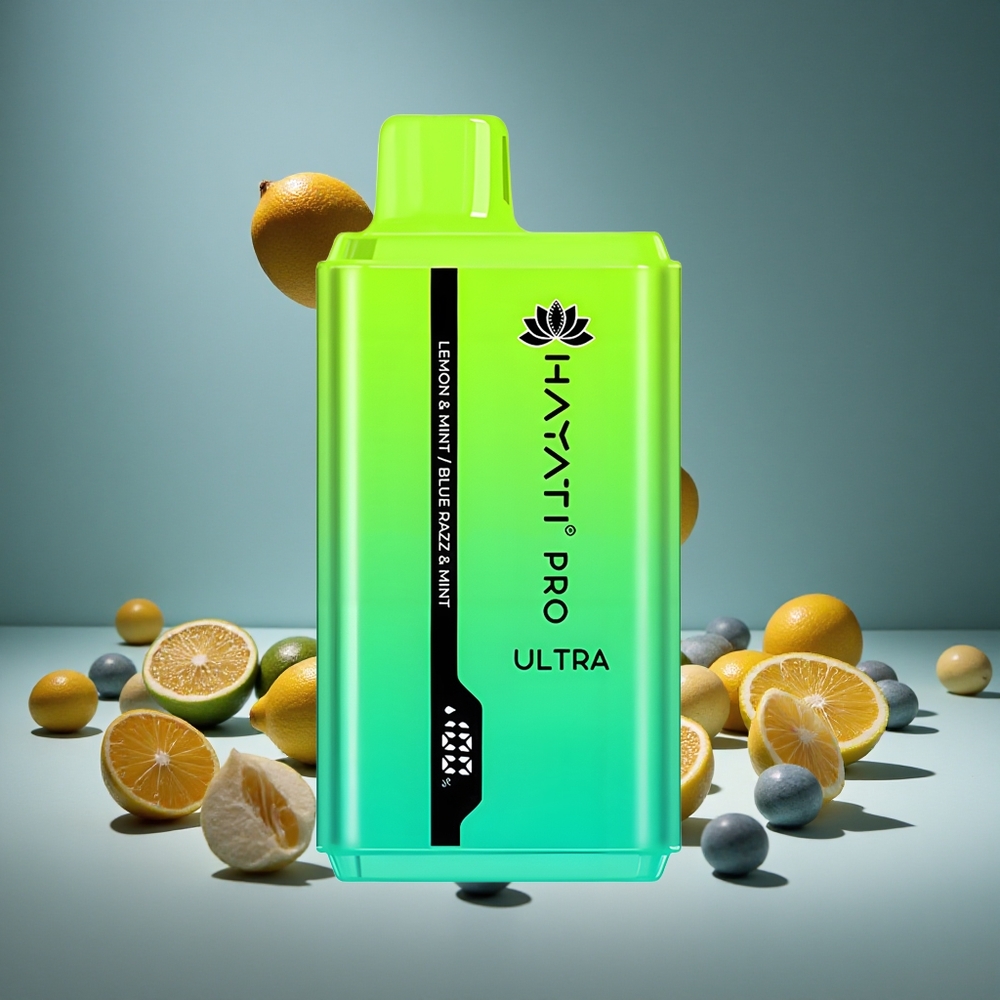 Hayati Pro Ultra 15000 Puffs Lemon Mint Blue Razz 24ml E-liquid 2% Nicotine 850mAh Battery