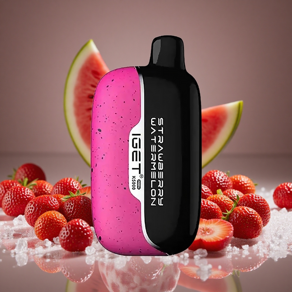 IGET Moon 5000 Puffs Strawberry Watermelon Ice Disposable Vape - 81.5g, PC, 1.35 Ohm Mesh, 49.5x25.3x99.4mm