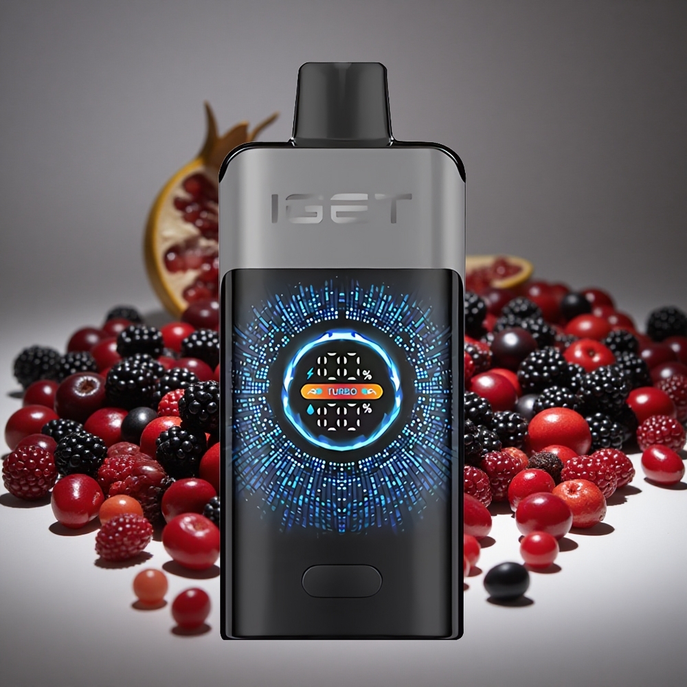 IGET ONE 12000 Puffs Disposable Vape Blackberry Cherry Pomegranate 2700mAh Battery 0.6ohm Dual Mesh
