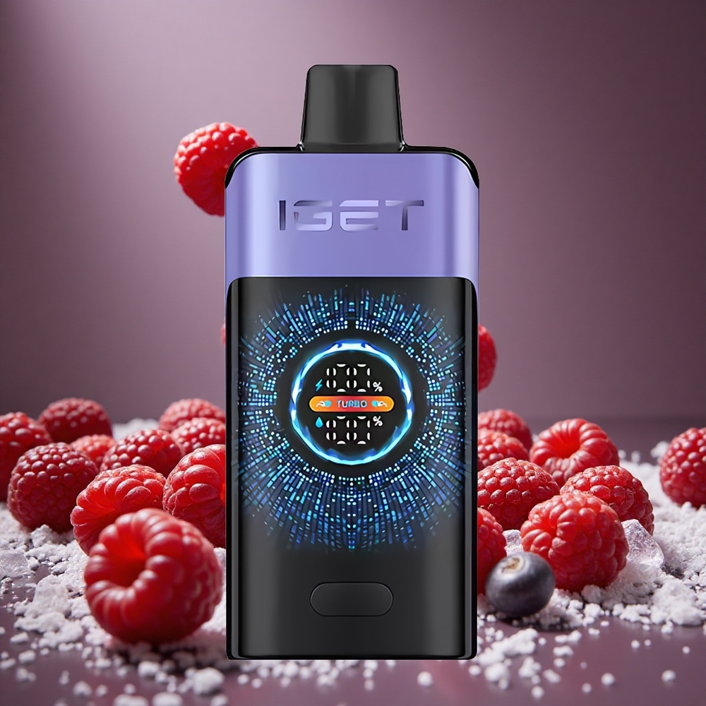 IGET ONE 12000 Puffs Disposable Vape Raspberry Grape Ice with 2700mAh Battery & Dual Mesh Coil