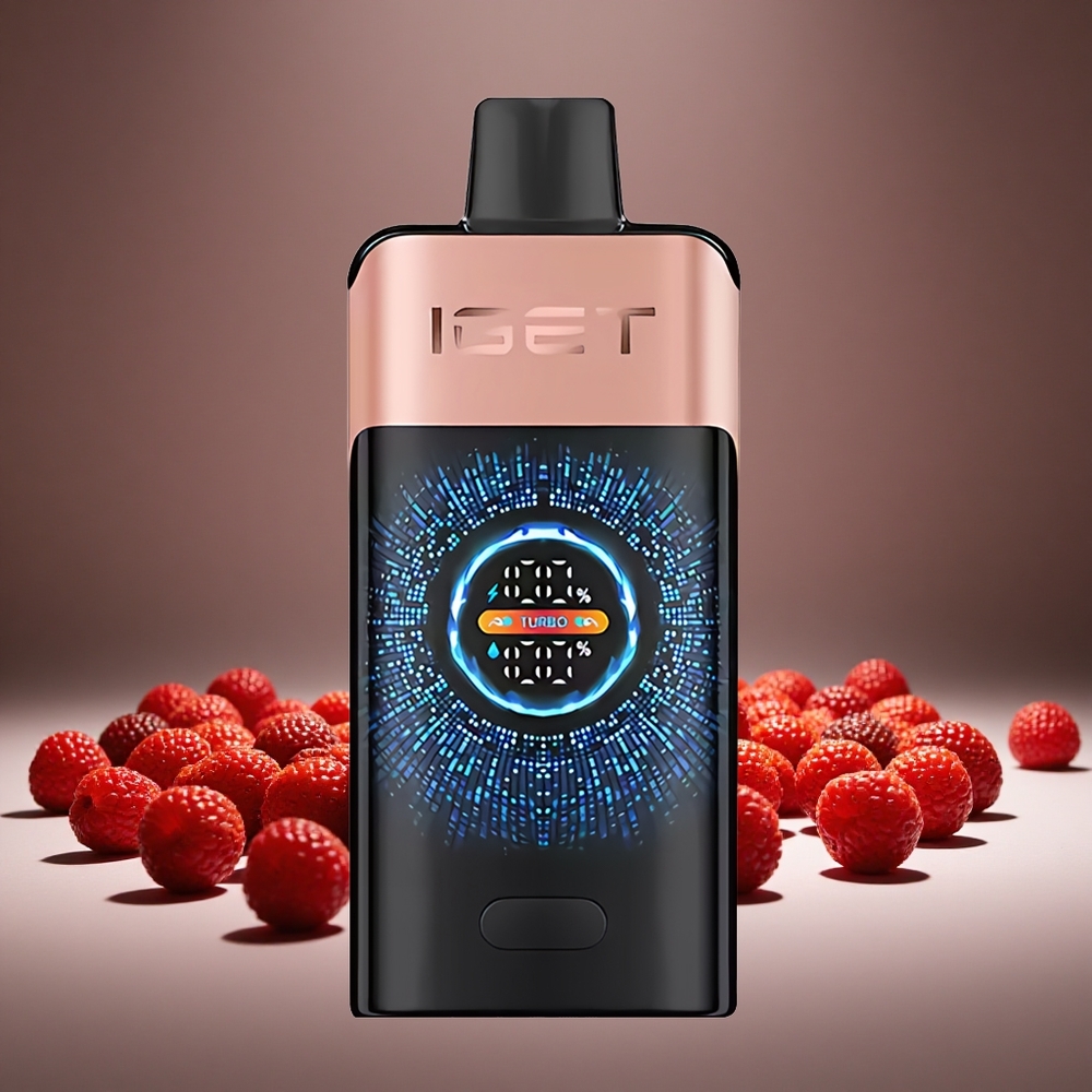 IGET ONE 12000 Puffs Strawberry Raspberry Disposable Vape with 2700mAh Battery & Dual Mesh Coil