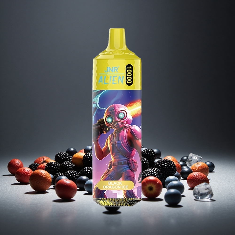 JNR Alien 10000 Puffs Black Dragon Ice 20ml E-liquid 850mAh Battery Type-C Charge RGB LED Display