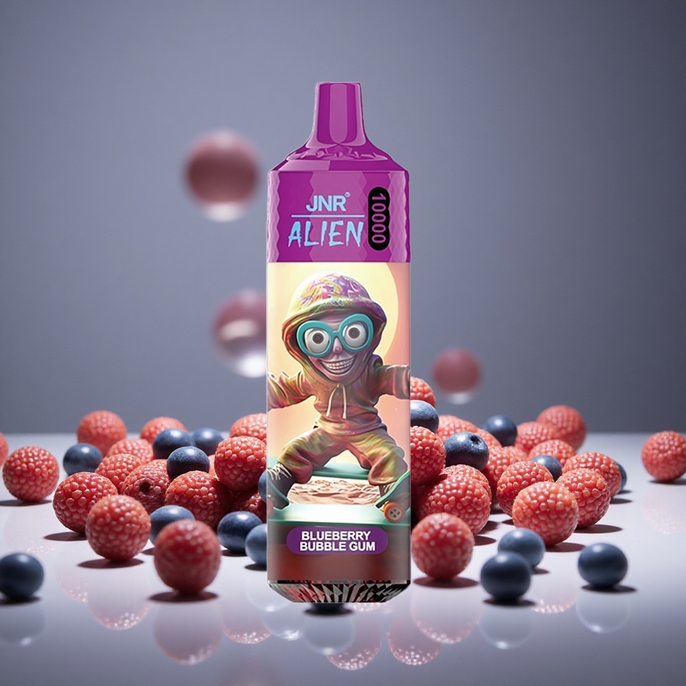 JNR Alien 10000 Puffs Blueberry Bubble Gum 850mAh Battery 20ml E-liquid RGB LED Display Type-C Charge