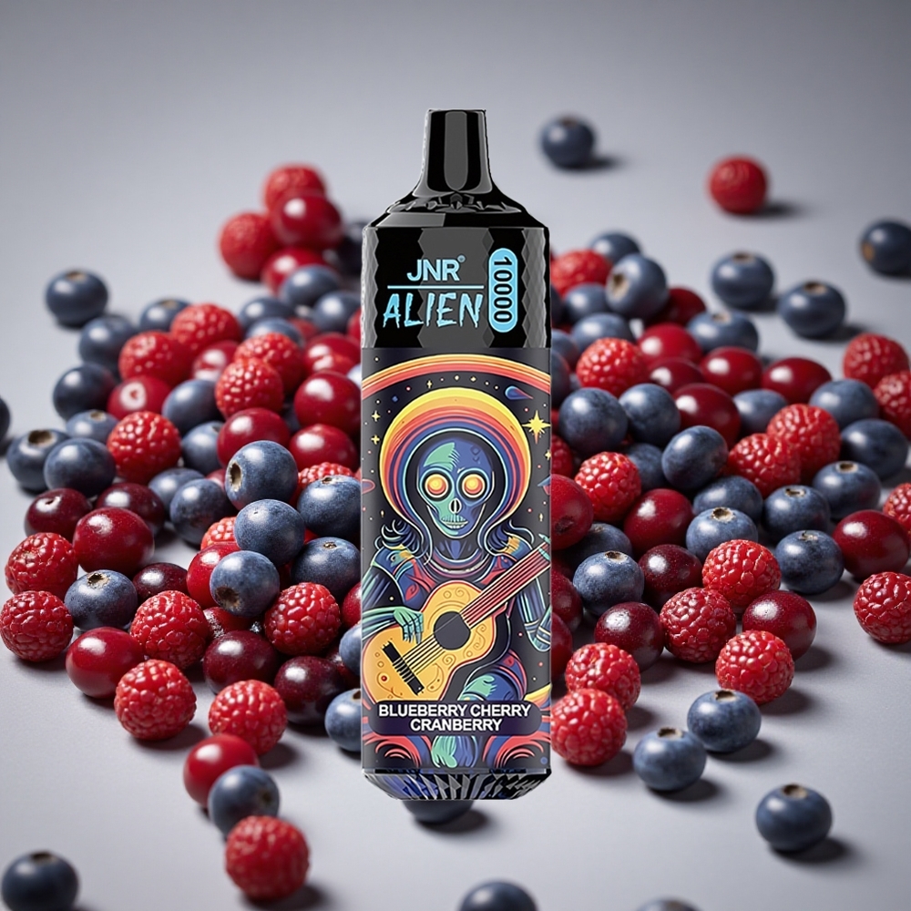 JNR Alien 10000 Puffs Blueberry Cherry Cranberry 850mAh Battery 20ml E-liquid Type-C Charge RGB LED Display