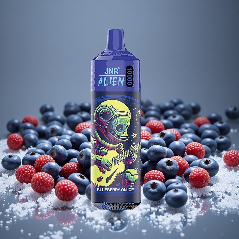JNR Alien 10000 Puffs Blueberry On Ice 20ml E-liquid 850mAh Battery RGB LED Display Type-C Charge