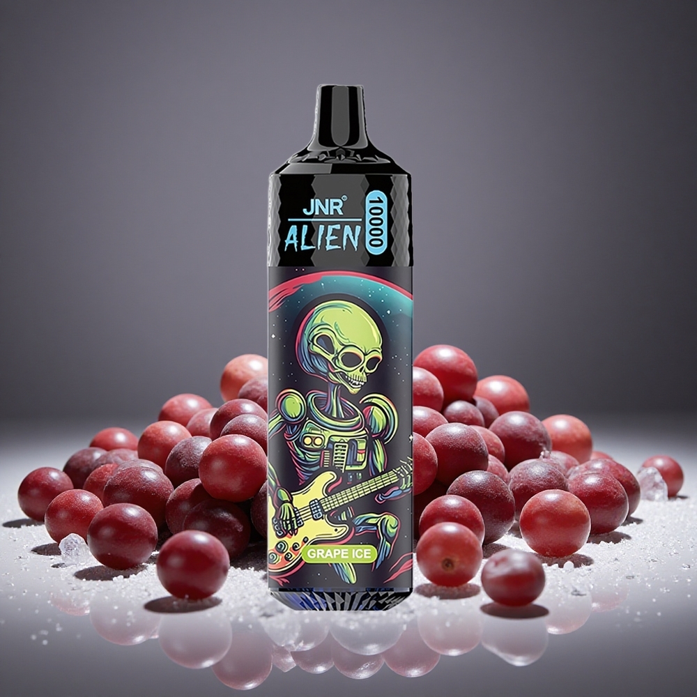 JNR Alien 10000 Puffs Grape Ice 850mAh Battery 20ml E-liquid RGB LED Display Type-C Charge