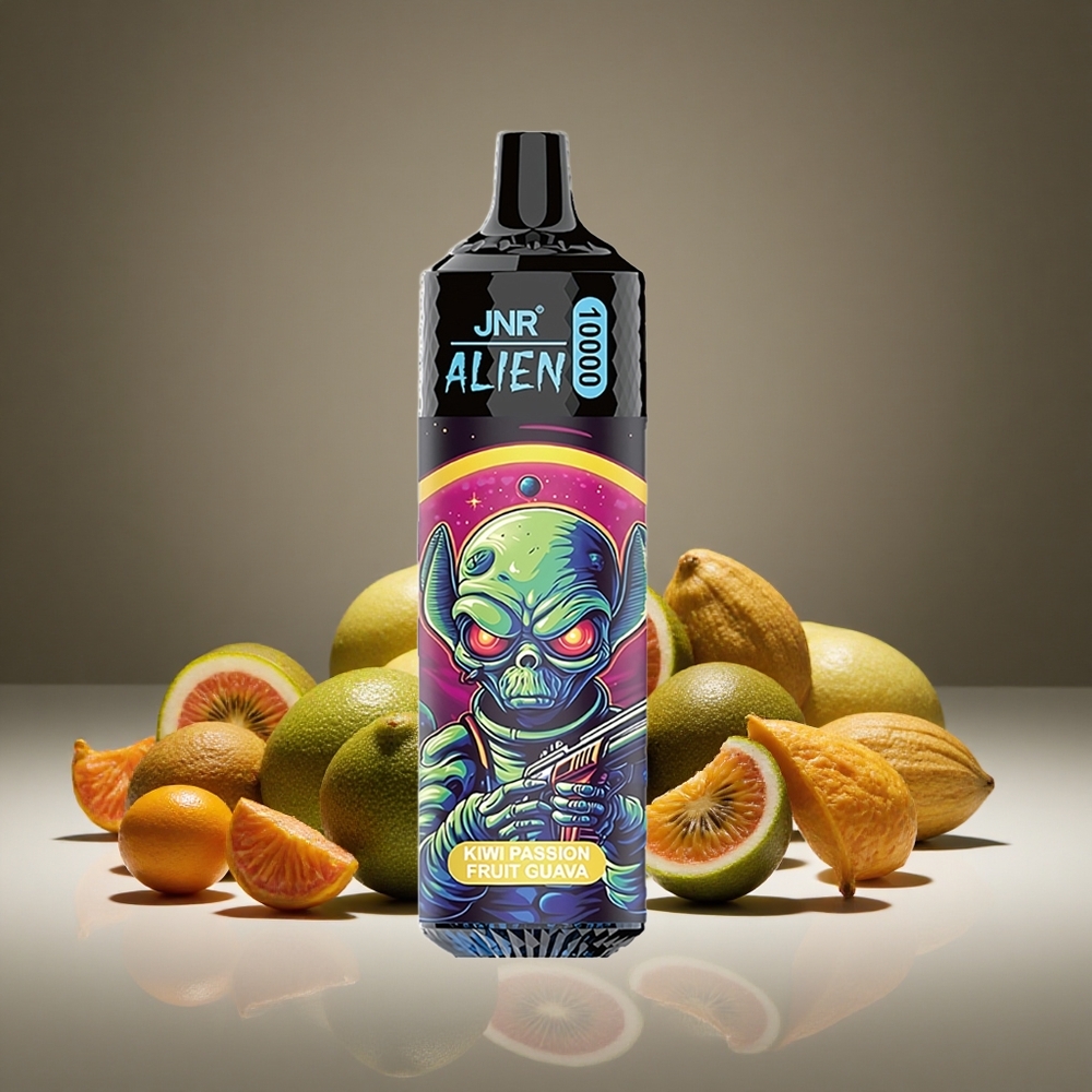 JNR Alien 10000 Puffs Kiwi Passion Fruit Guava 850mAh Battery 20ml E-liquid Type-C Charge RGB LED Display