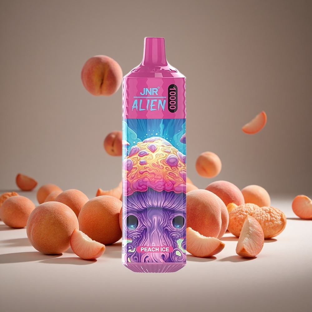 JNR Alien 10000 Puffs Peach Ice 850mAh Battery 20ml E-liquid RGB LED Display Type-C Charge