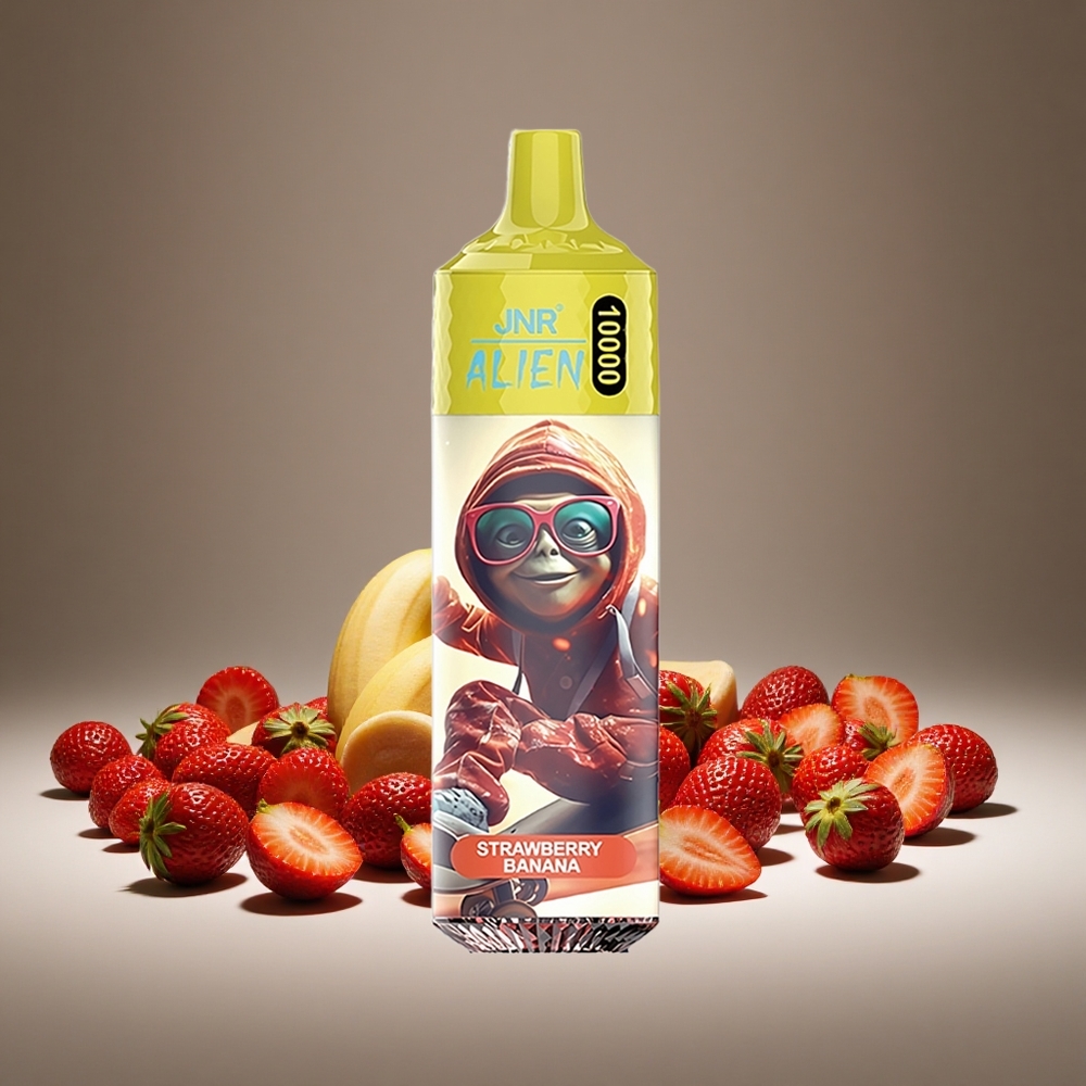 JNR Alien 10000 Puffs Strawberry Banana 850mAh Battery 20ml E-liquid RGB LED Display Type-C Charge