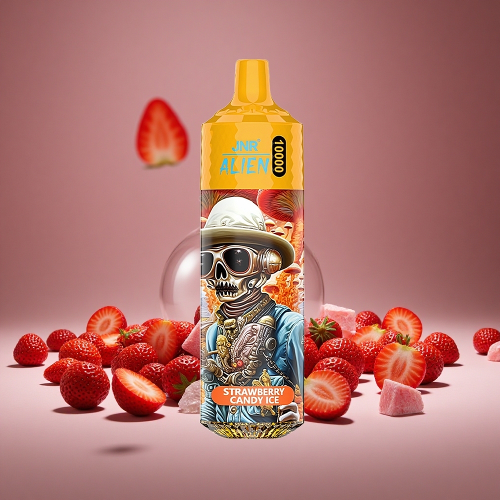 JNR Alien 10000 Puffs Strawberry Candy Ice 850mAh Battery 20ml E-liquid Type-C Charge RGB