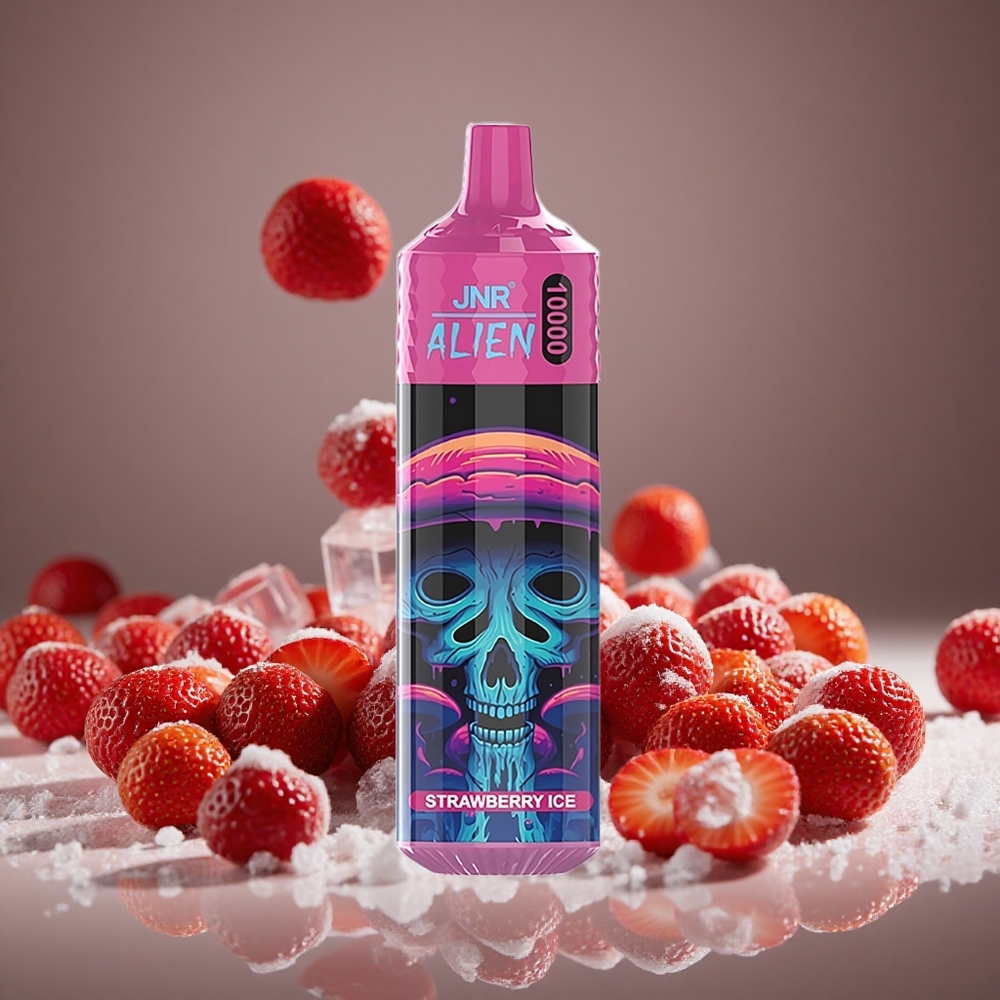 JNR Alien 10000 Puffs Strawberry Ice 850mAh Battery 20ml E-liquid Type-C Charge RGB LED Display
