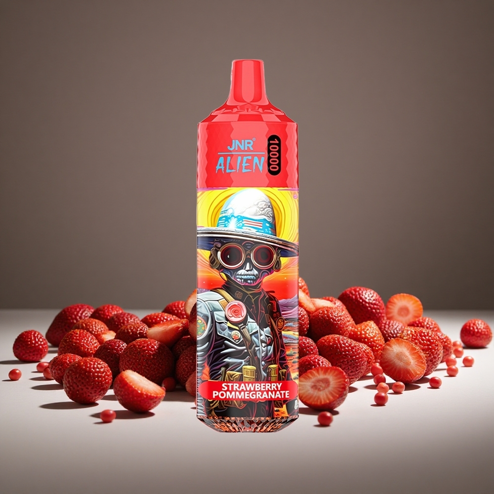 JNR Alien 10000 Puffs Strawberry Pomegranate 850mAh Battery 20ml E-liquid Type-C Charge RGB LED Display