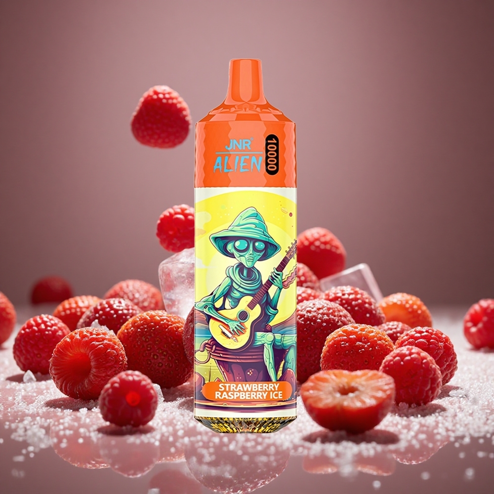 JNR Alien 10000 Puffs Strawberry Raspberry Ice 850mAh Battery 20ml E-liquid RGB LED Display Type-C Charge