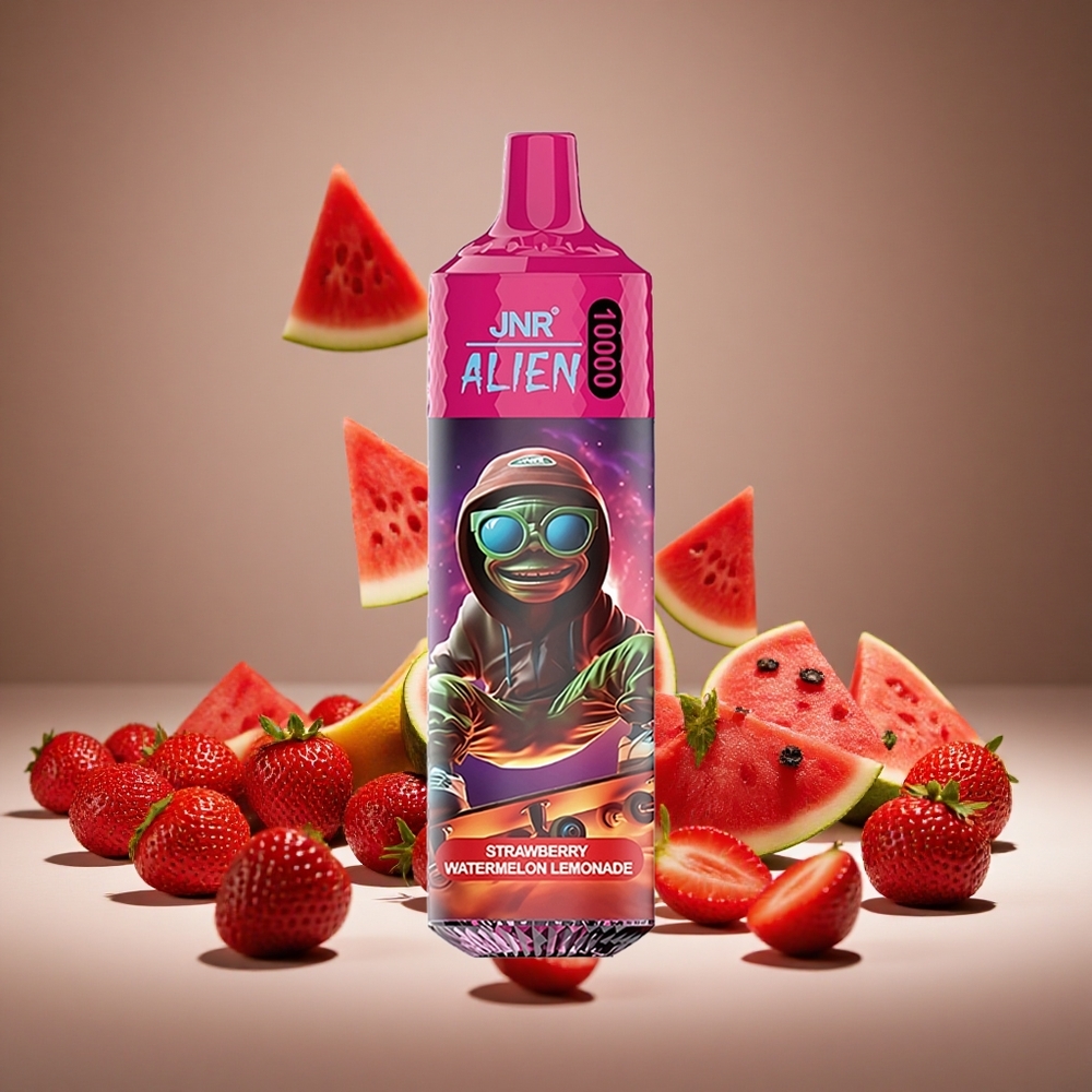 JNR Alien 10000 Puffs Strawberry Watermelon Lemonade 850mAh Battery 20ml E-liquid RGB LED Display Type-C Charge