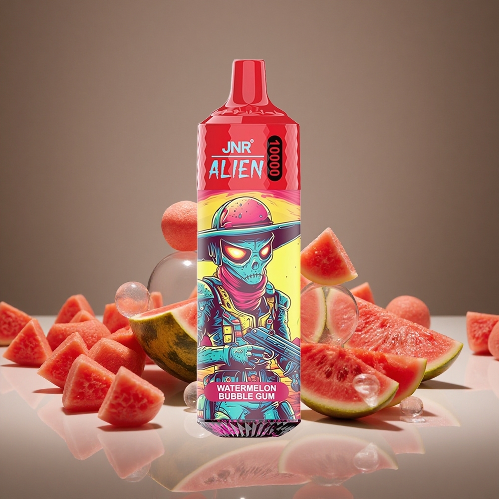 JNR Alien 10000 Puffs Watermelon Bubble Gum 850mAh Battery 20ml E-liquid RGB LED Display Type-C Charge