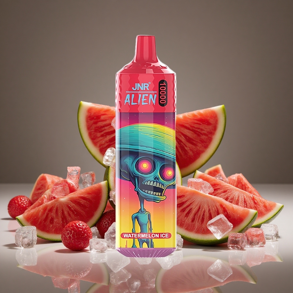 JNR Alien 10000 Puffs Watermelon Ice 850mAh Battery 20ml E-liquid RGB LED Display Type-C Charge