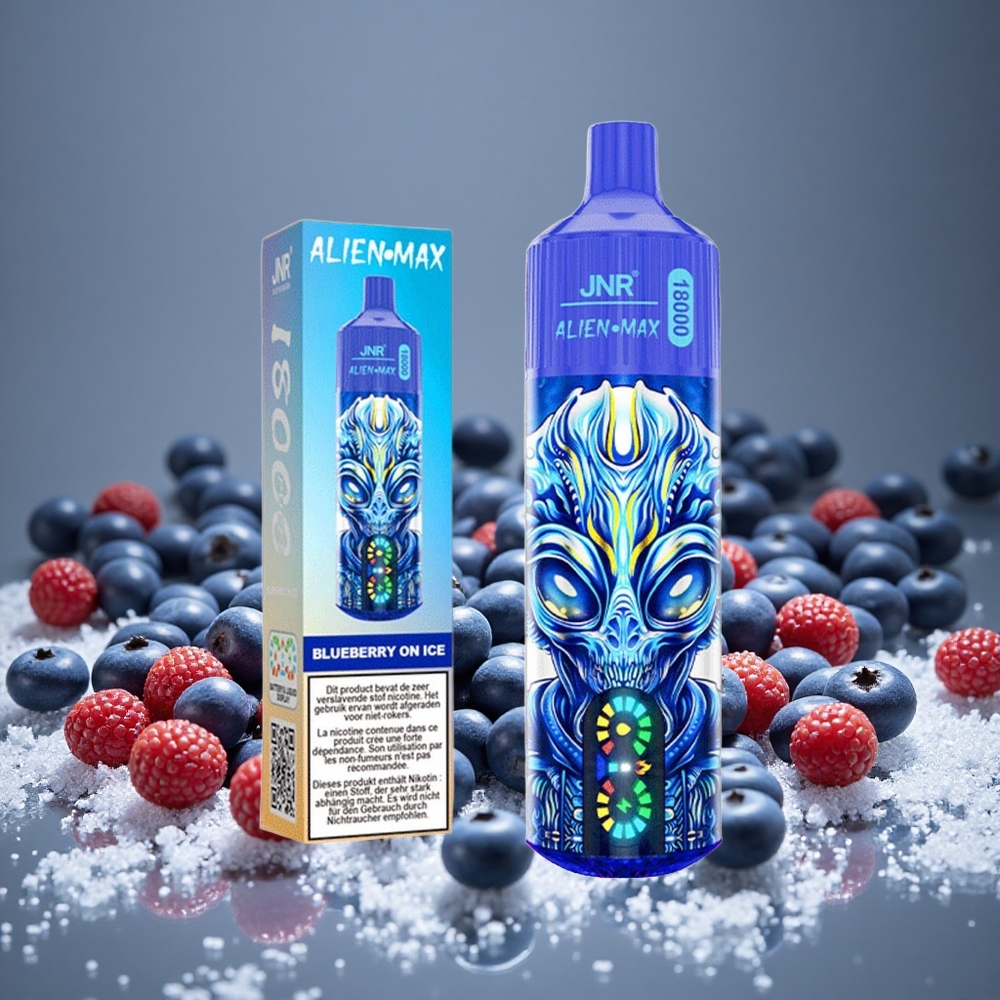 JNR Alien Max 18000 Puffs Blueberry On Ice LED Display Dual Mesh Coil 28ml E-liquid 850mAh Battery Type-C Charge