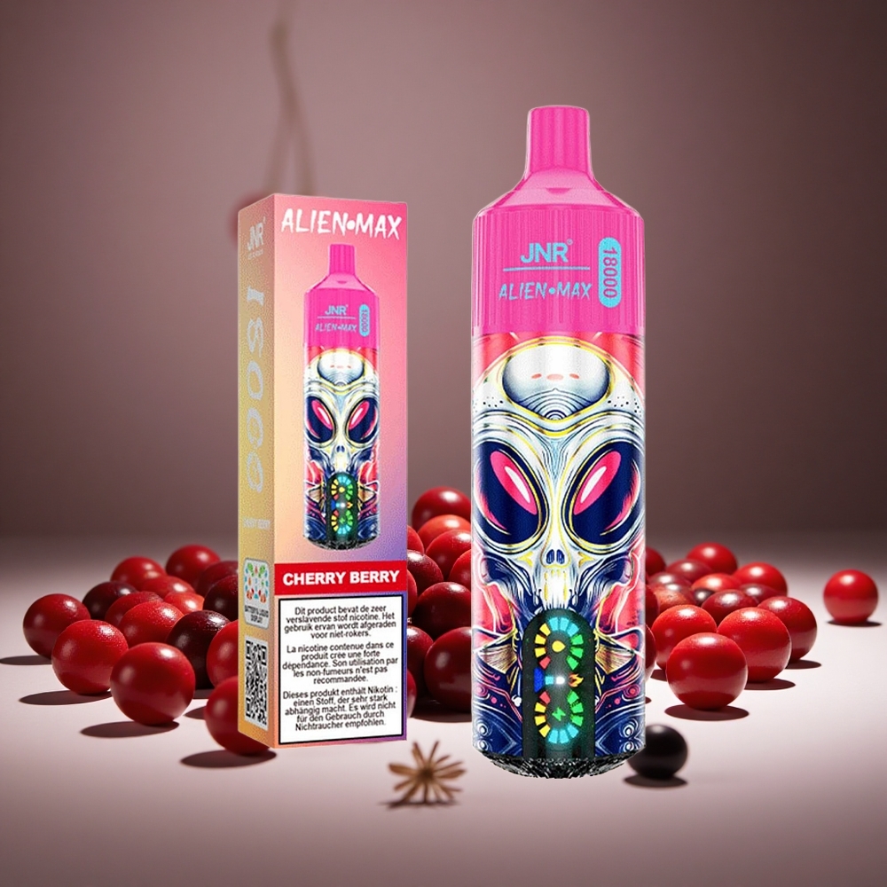 JNR Alien Max 18000 Puffs Cherry Berry 28ml E-liquid Dual Mesh 850mAh Battery Type-C Charge