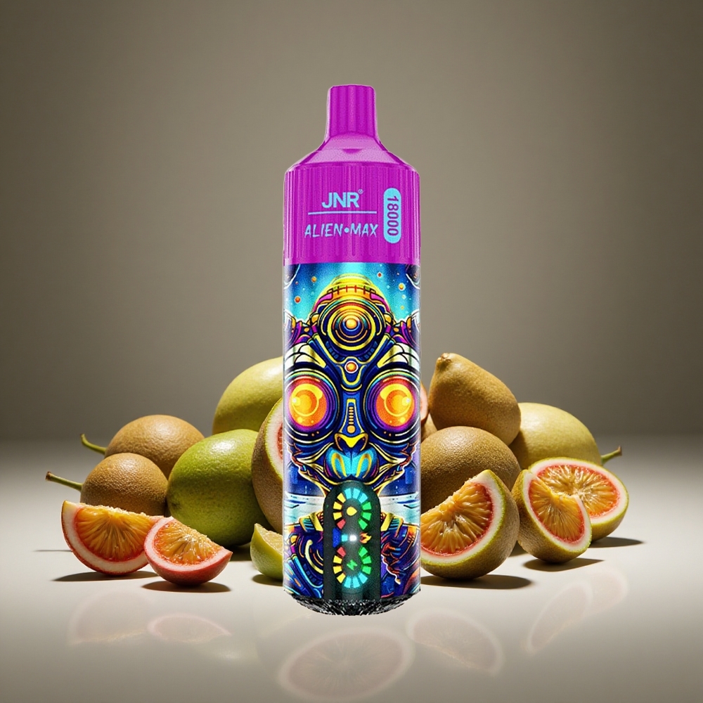 JNR Alien Max 18000 Puffs Kiwi Passion Fruit Guava LED Display Dual Mesh Coil 28ml E-liquid 850mAh Battery Type-C Charge