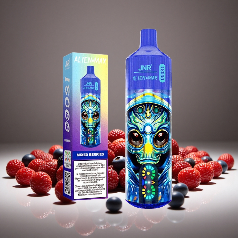 JNR Alien Max 18000 Puffs Mixed Berries Smart LED Display Dual Mesh 28ml E-liquid Type-C Charge