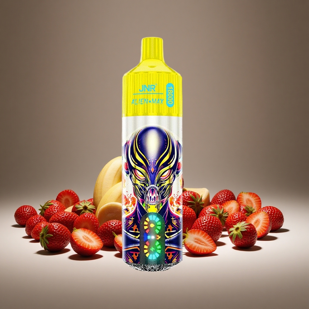 JNR Alien Max 18000 Puffs Strawberry Banana 28ml E-liquid Dual Mesh 850mAh Battery Type-C Charge